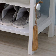 YANG Wooden Shoe Rack Cambio di Scarpe da banco Bagagli Petto Guardaroba Dressing Table Sgabello Imbottito Poggiapiedi Ottomana Carico Massimo 250kg, 55x33x36cm