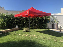 FT TENORE Gazebo RICHIUDIBILE 3X3 M Pieghevole A Fisarmonica Mercato TENDONE con Sacca (Rosso)