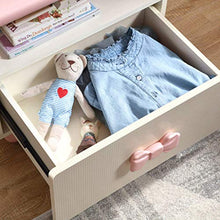Comodino per Cameretta Bambina Comodini Fiocco Rosa Comodina con Cassetti in Legno Piccola Libreria Stile Carino