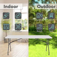 MaxxGarden - Tavolo da giardino in plastica, pieghevole, 180 x 75 x 74 cm, colore: bianco