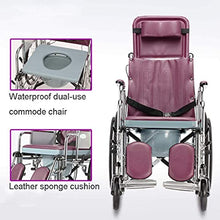 Carrozzine Pieghevole, Leggera Carrozzina Semovente Portatile Carrozzina Comfort Completamente Sdraiata con Poggiapiedi Oscillanti E Freni A