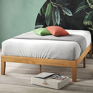 Zinus Moiz 35 cm Telaio del Letto a Piattaforma in Legno; Base in Legno Massello; Supporto per Doghe in Legno; Facile da Montare; 140 x 190 cm; Naturale