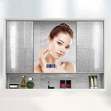 BXSZVOK Armadio per Lo Specchio da Bagno con Funzione Luce e sfoggando, 9 partizione, Armadio di accumulo di Grande capacità,110cm