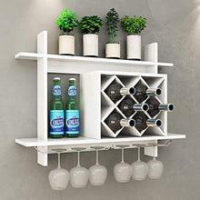OLDJTK Parete Wine Rack Organizer, Bottle Holder Glass Bar Accessori Scaffalature for 6 Bottiglie di Vino Bagagli mensola di Esposizione (Bianco)