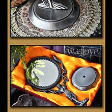 MMWYC Specchio for Il Trucco da Viaggio Compatto Specchio da Tavolo retrò Europeo Flip Specchio bifacciale Princess Specchio Girevole 360 ° Ingrandimento