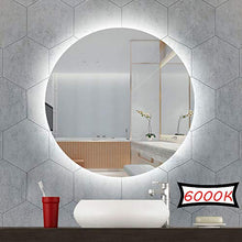 DELM Specchio da Bagno da 70 cm Illuminazione a retroilluminazione a LED Tondo Frameless Specchio da Parete Decorativo