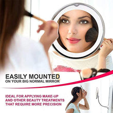 HMMN Specchio di Trucco ingranditore Illuminato a LED a 360 Gradi, Specchio per vanità di ingrandimento del Bagno con Ventosa Specchio da Viaggio con Girevole
