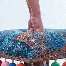 Cambia Panca per Scarpe LIANGLIANG Pouf Poggiapiedi Salotto, Pouf per Cambio Scarpe in Legno Massello Stile Etnico, Sgabello Moquette Decorazione Domestica Soggiorno Scuola Materna, 3 Stili