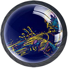 Jazz Trumpet Player Pomelli per Porta Set di 4 Pomelli per Mobili Manopole per Cassetti Cucina Armadio Vetro