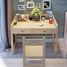 Tavolo da studio per bambini in legno con tavolo da studio regolabile per studenti, libreria, tavolo per la casa, set (colore: vernice Dimensioni: 100 cm) -100 cm_non verniciato