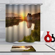 LIYAN Combinazione Bagno. Immagini Chiare E Colori Vivaci Rendono Il Tuo Bagno Pieno di Vita. Accessori da Bagno. Il Sole al Tramonto Erba. Chalet.