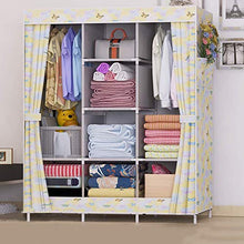 jooe Grande Armadio in Tela di Stoccaggio Vestiti Appesi Scaffali in Metallo Assemblaggio Portatile Camera da Letto Casa in Affitto,B