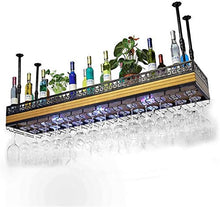 Classico Attaccatura del supporto del vino Hanging Wine Glass Cup Rack, regolabile a soffitto vino del supporto di bottiglia di legno scaffali galleggiante di stile dell'annata di applicazione Decoraz