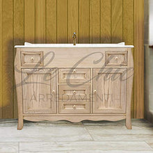 Shop Chic Mobile bagno Brigitte 110cm in rovere frassinato con top in marmo