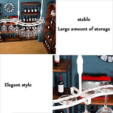 LXTIN Mensole galleggianti per arredo Bar Portabottiglie | Mensola per Vino a soffitto | Altezza Regolabile per Bicchieri da Vino | Porta Bicchieri per Calice, Bronzo, 82 * 23