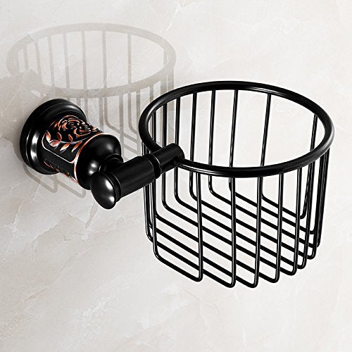 MBYW portasciugamani Moderno Bagno in Ferro battuto in Rame Nero con Accessori Hardware Bagno Europeo con Doccia Portasciugamani, portasciugamani, Cestino di Carta igienica