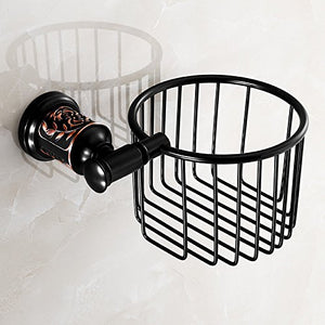 MBYW portasciugamani Moderno Bagno in Ferro battuto in Rame Nero con Accessori Hardware Bagno Europeo con Doccia Portasciugamani, portasciugamani, Cestino di Carta igienica