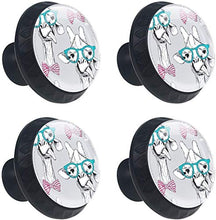 Giraffa disegnata a mano con farfallino occhiali Pomelli per Porta Set di 4 Pomelli per Mobili Manopole per Cassetti Cucina Armadio Vetro