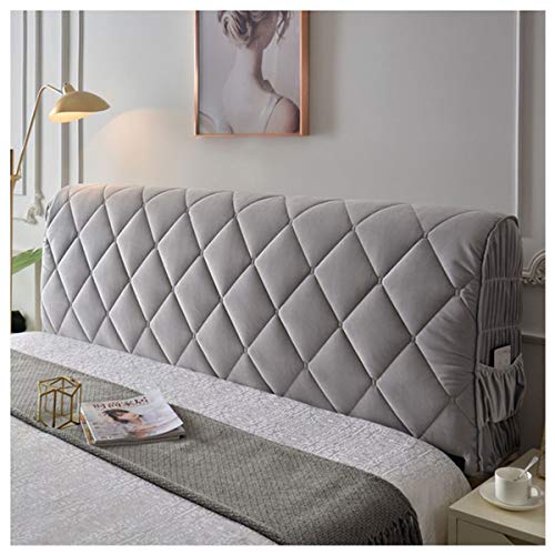 HDGZ Copri Testata Letto Elastico all-Inclusive Coperchio Testata Letto Elastica Lavabile Protezione Copertura per Letto Fodera Protezione (Color : Gray, Size : 1.5m)