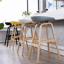 WGEMXC Sedia, Sedia da Ufficio in Casa, Sgabello Sgabelli Alti in Materiale Pp in Legno Massello, Poltrone da Bar, Sgabelli da Bar per la Casa, Gambe Degli Sgabelli Color Legno,Nero,H65Cm