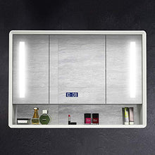 BXSZVOK Armadio per Lo Specchio da Bagno con Funzione Luce e sfoggando, 9 partizione, Armadio di accumulo di Grande capacità,110cm