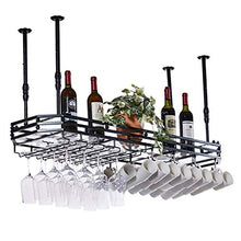 Organizzare la cucina Portabottiglie in metallo per calici con pannello in vetro appeso al soffitto Portabottiglie per vino Portabottiglie galleggiante Scaffali per fiori per bar Arredamento della