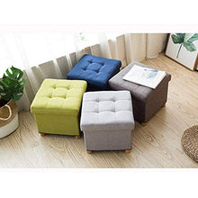 ZTCWS Lino Pieghevole di stoccaggio ottomano, Versatile Risparmiare Spazio Toy Box con Memory Foam Sedile 15 x 15 x 15 Pollici,C