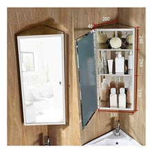 haozai Armadietti A Specchio Triangolare Bagno in Acciaio Inox Armadietto per Il Bagno Mobile,Specchio in Acciaio Inossidabile Specchio da Bagno con Mensola Triangolo Armadio Soggiorno 23