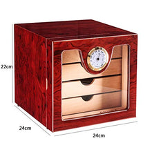 Umidificatore per Sigari Armadietto per Sigari Scatola per Umidificazione per Sigari Legno di Cedro Legno Massello Struttura in Legno A Tre Strati Grande capacità può Contenere 50 Sigari