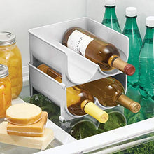 mDesign Set da 4 Moderno portabottiglie Vino – Scaffale per Bottiglie di Acqua e Altre Bevande – Elegante Porta Vino per la Cucina e la dispensa – Grigio Chiaro