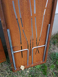 Zen Man 031912-5 - Paravento da giardino in metallo arrugginito, 1 mm, decorazione da giardino, in acciaio INOX, altezza 125 x 35 cm