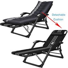 SHUAIIJUAN Sedia per il tempo libero domestico Pieghevoli sedie a sdraio Chaise Lounge Chair esterni regolabili Patio campeggio spiaggia Sdraio da spiaggia reclinabili Sedie Max.200kg - Nero