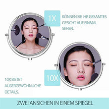 Namotu FeelGlad Schminkspiegel con licht, montaggio a parete Ohne Bohren, 7" 1x&10x Zweiseitig Fache Vergrößerung Touchscreen Batteria/USB
