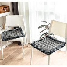 Dieluny, 4 cuscini trapuntati per sedie da pranzo, per interni ed esterni, in vimini, con cravatte, cuscino per casa, ufficio, sgabello, antiscivolo, 50 x 50 cm, colore: grigio
