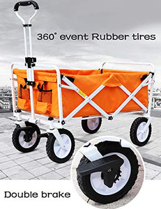Z-SEAT Carrello da Giardino Portatile Carrello Pieghevole Carrello da Festival per carichi Pesanti Carrello da Traino con Ruote frenanti, Carrello Multiuso per Bagagli/VI