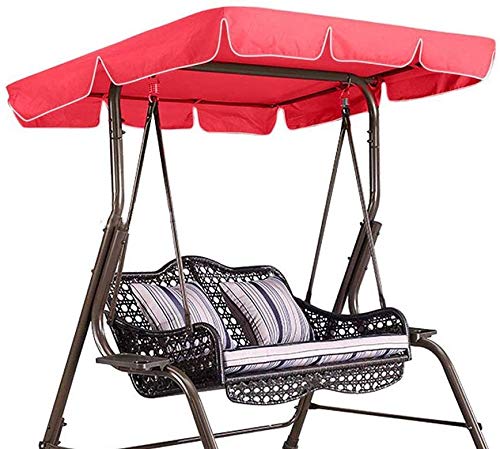 DYHQQ Copertura Superiore Dell'Oscillazione del Giardino di 2 e 3 posti, Copertura del baldacchino di Ricambio Copertura dell'amaca del Giardino Parasole di Blocco UV Impermeabile,Rosso,3 Seater