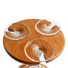 LXH-SH Cremagliera del Vino Nana salvaspazio Bamboo Calici Stendino, Rimovibile Wine Glass Gancio Display Stand for 3 Coppe di Vino 17x17x25cm scaffali Vino contatore