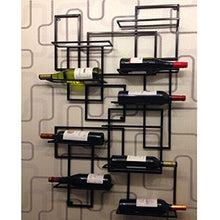 Espositore da Parete in Metallo da 10 Bottiglie con portabottiglie da Parete, Ideale per Cucina, Bar, Cantina, armadietto e dispensa