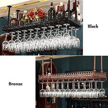 MWyanlan Bottiglia da Vino retrò in Ferro Industriale a Parete Loft | Calice Rack Bar Scaffale sospeso Scaffale Scaffale Portabicchieri Decorazione 24~48 per Ristoranti, Bar-60x35cm Bronzo