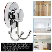 LumenTY 2 ganci a ventosa da parete con resistente acqua e ruggine, carico massimo 6 kg, per bagno e cucina, doppio gancio in acciaio inox