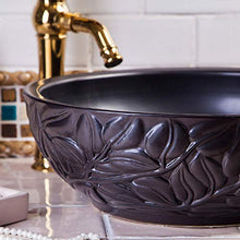 Jgophu China Artistic Porcelain - Lavabo in ceramica, realizzato a mano, colore: Nero