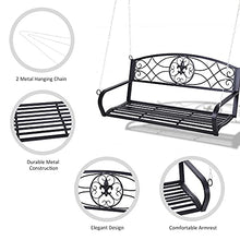 Outsunny Dondolo 2 Persone Design Classico Catene Incluse da Giardino Acciaio 132 x 63 x 58 cm Nero
