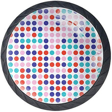 Colorful Polka Dot Pomelli per Porta Set di 4 Pomelli per Mobili Manopole per Cassetti Cucina Armadio Vetro