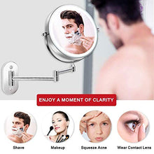 BJH Specchio da Barba da 8 '' Specchio da Bagno con ingrandimento 1X / 10X, 360 °; Girevole, Alimentato da 4 batterie AAA (Non Incluse)