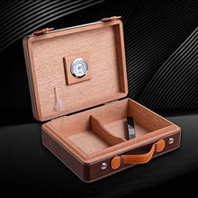 NIHAOA Accessori del Sigaro Caso corrosione Cigar Tavolo con igrometro e umidificatore - Portatile Scatola di sigari, con buona Tenuta Buon apporto di umidità