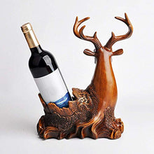 qazwsx Testa di Cervo Portabottiglie per Vino Ornamenti Portabottiglie per Vino in Resina Statuetta Animale Accessori per Vino Rosso Accessori per Bar a casa Regalo, Imitazione Legno