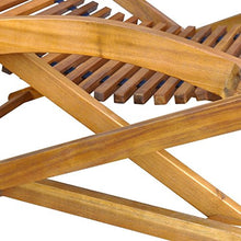 vidaXL Sedia Sdraio Prendisole Giardino Patio con Poggiapiedi in Legno di Acacia