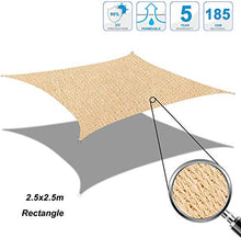 Cool Area Tenda a Vela Quadrata 2.5 x 2.5 Metri Protezione Raggi UV, Vela Ombreggiante Resistente e Traspirante per Giardino Balcone Terrazza, Sabbia