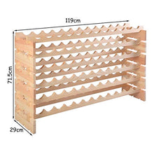 COSTWAY Portabottiglie per Vino in Legno Scaffale per 72 Bottiglie di Vino, 119 x 29 x 71,5 cm