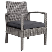 Deuba Set Mobili da Giardino Polyrattan Poltrone Panca tavolino Lounge Patio Salottino Esterno Grigio